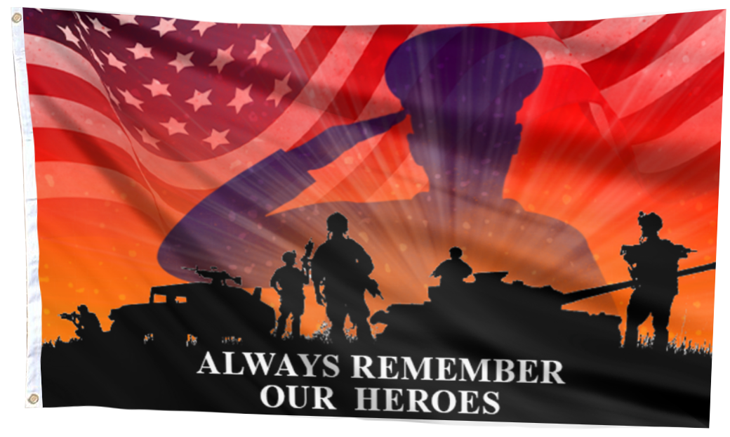 Heroes Salute Patriotic Garden Flag