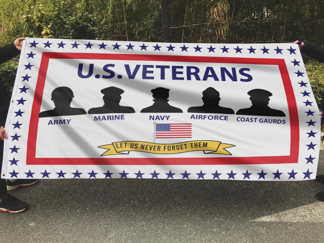 Durable Patriotic Veterans Support Flag