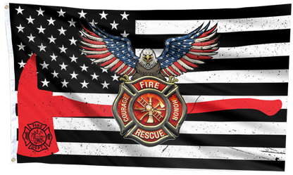 Courage and Honor Firefighter Flag