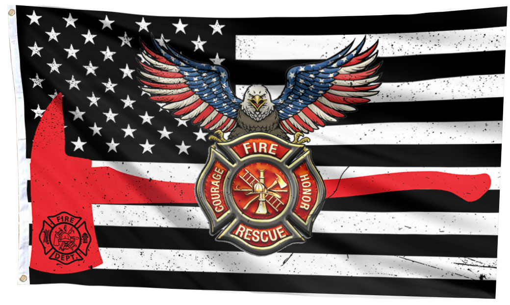 Courage and Honor Firefighter Flag