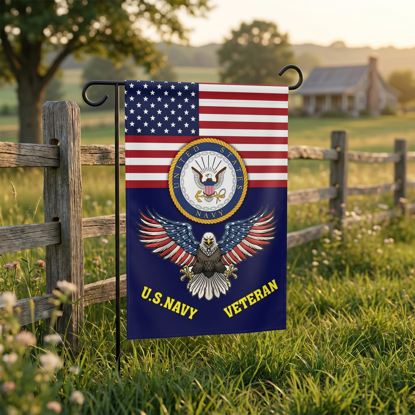 Navy Veteran Yard Pride Flag