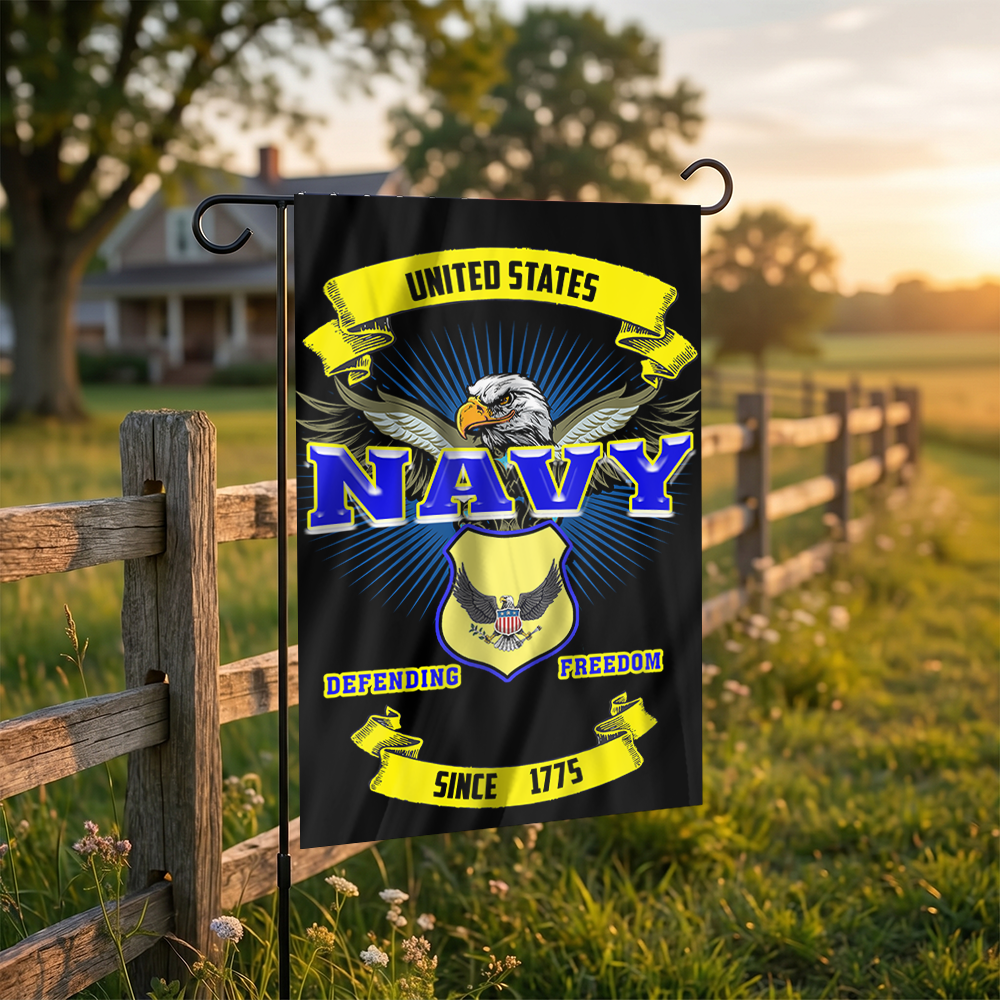 Bold Navy Garden Yard Flag