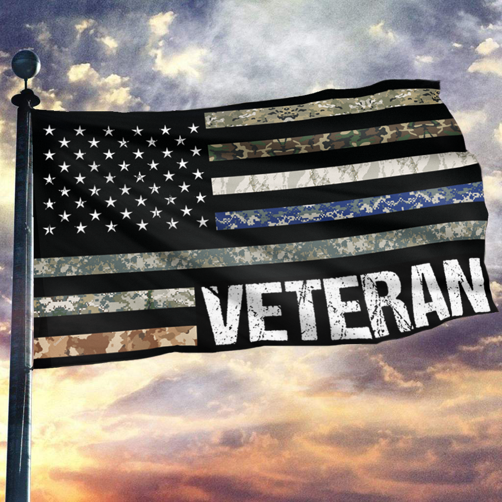 Veteran Tribute Flag with Branch Stripes