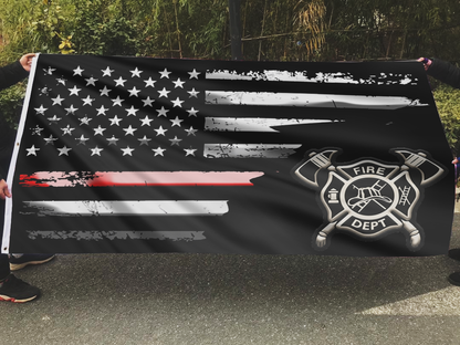 Thin Red Line Firefighter Flag