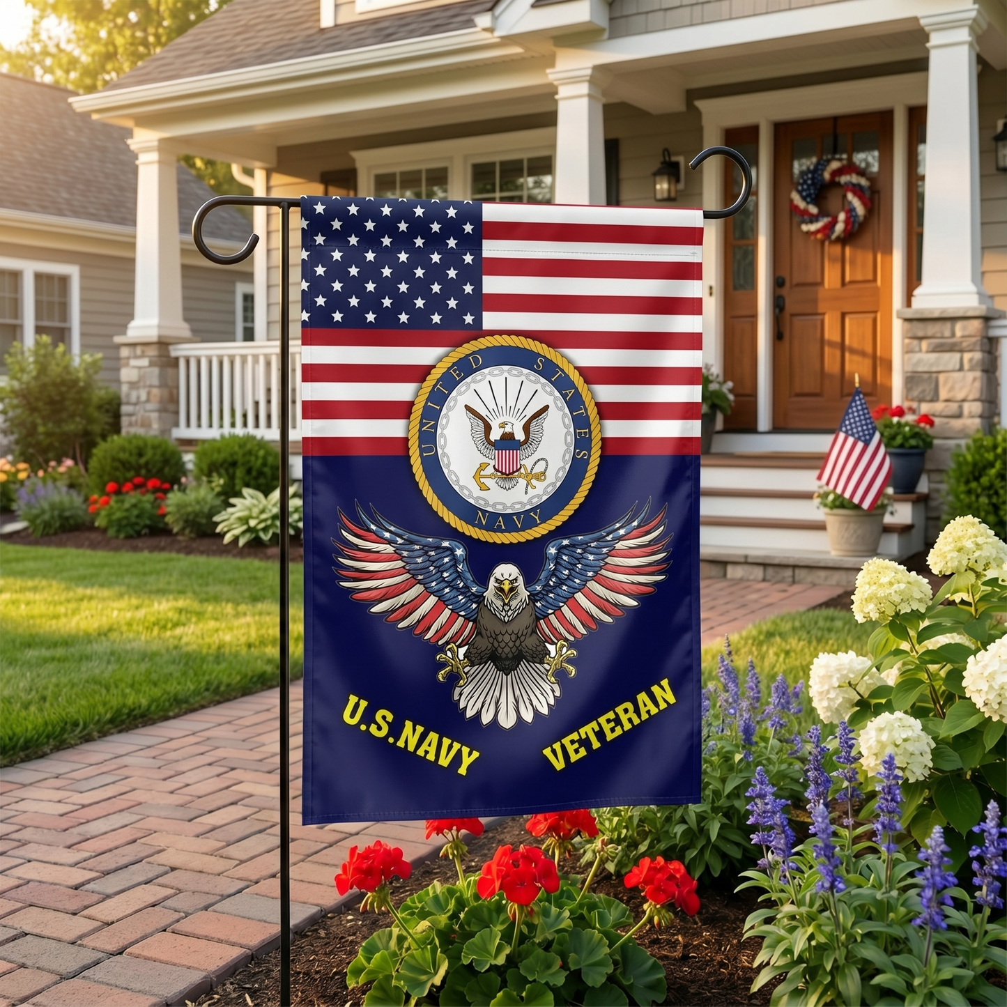 Navy Veteran Yard Pride Flag