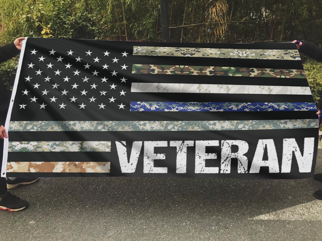 Veteran Tribute Flag with Branch Stripes