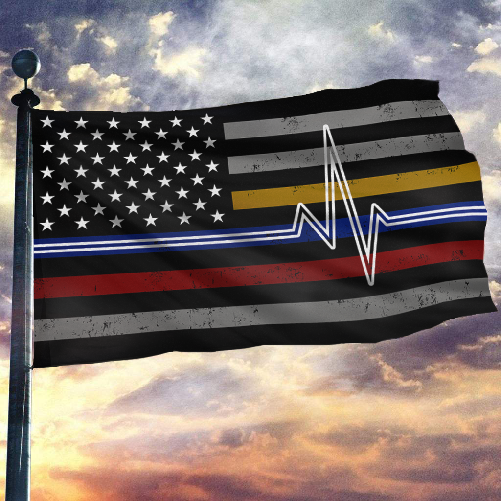 Heartbeat First Responders Support Flag