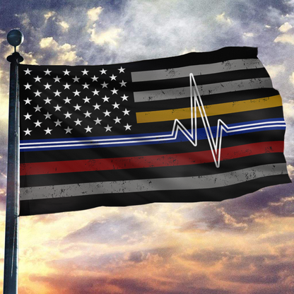Heartbeat First Responders Support Flag