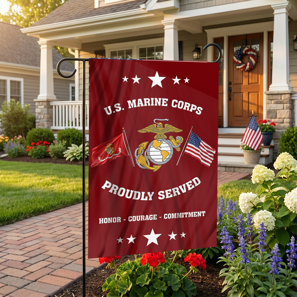 Proud Marine Corps Garden Flag