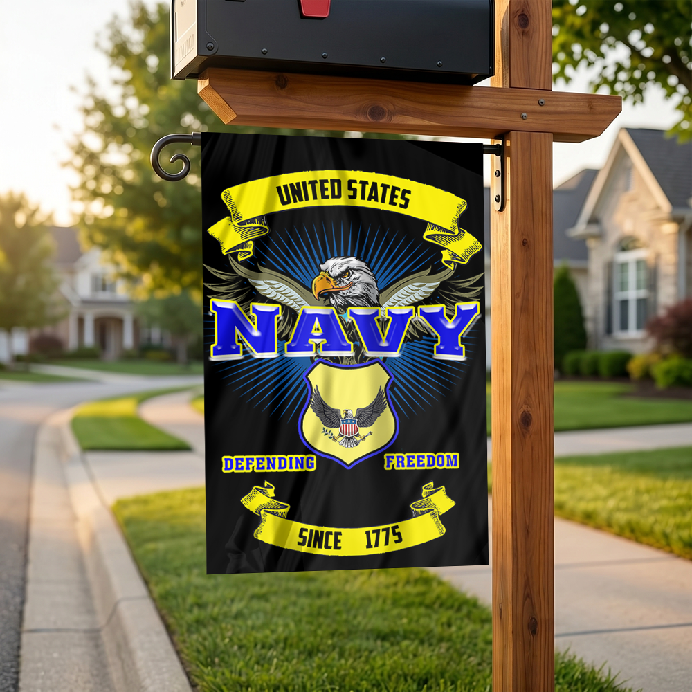 Bold Navy Garden Yard Flag