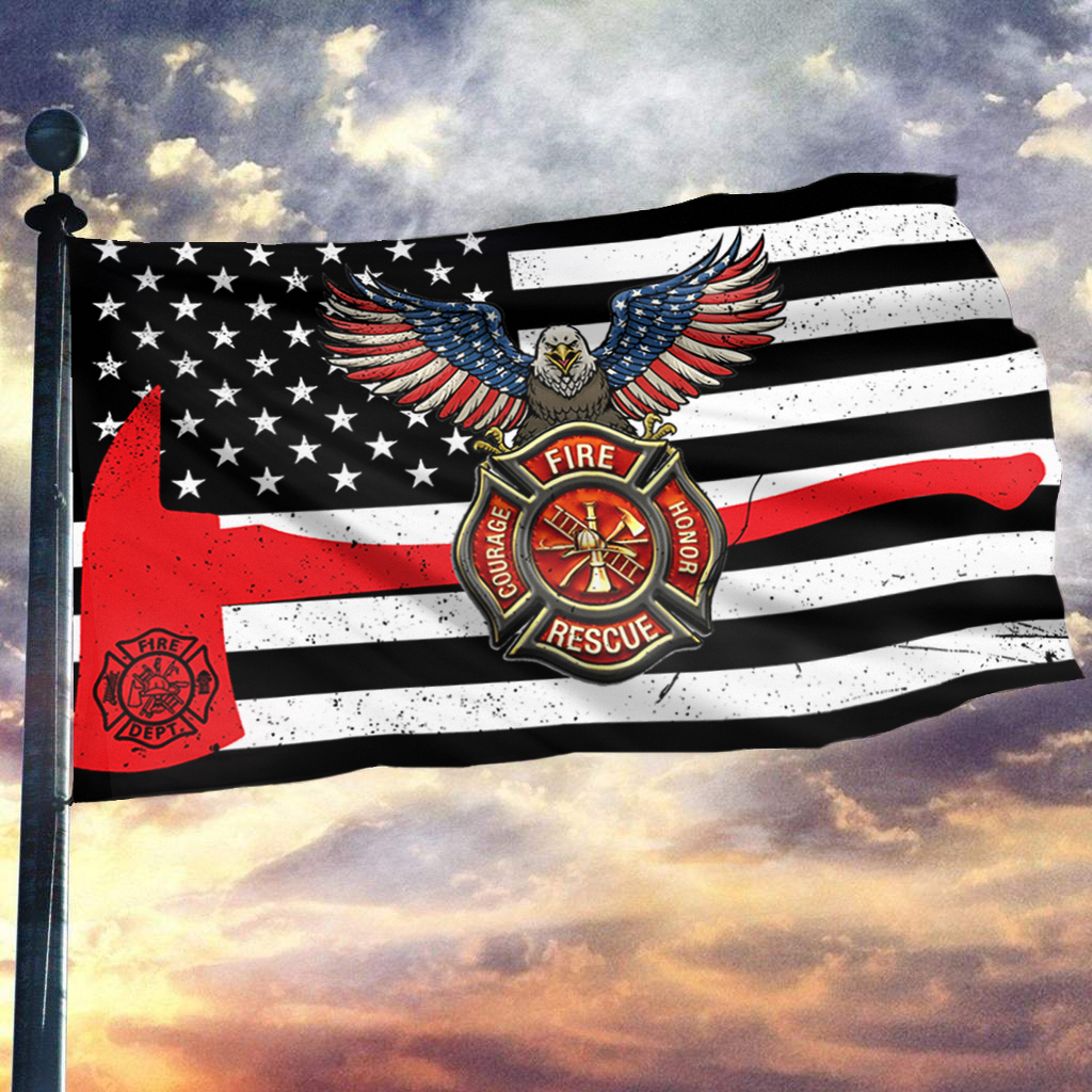Courage and Honor Firefighter Flag