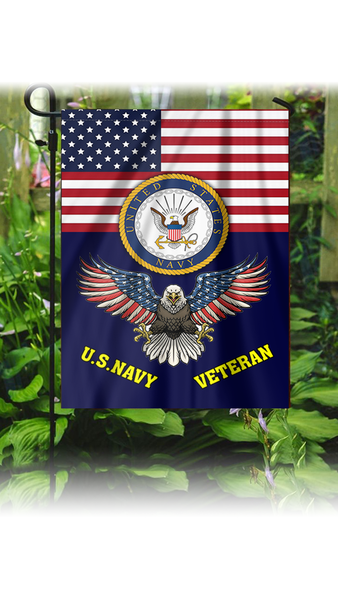 Navy Veteran Yard Pride Flag