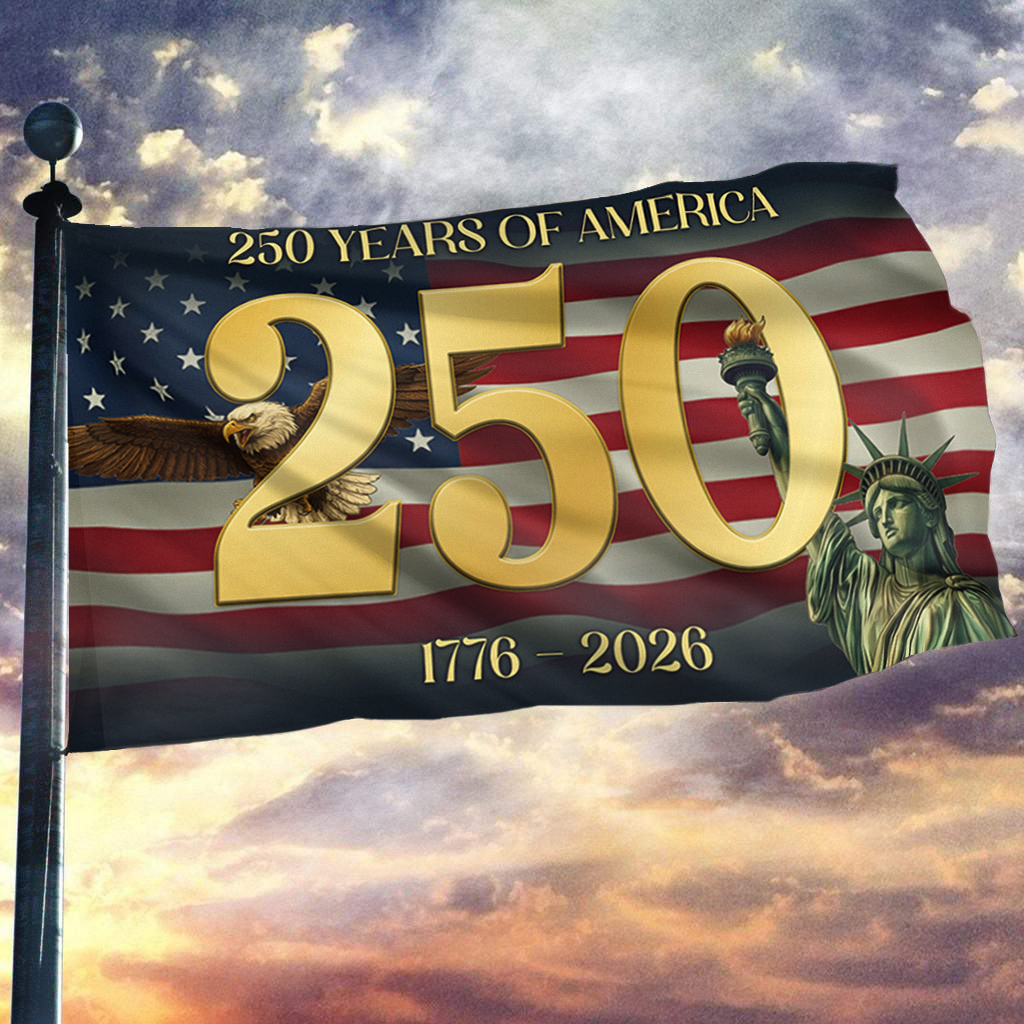 Heritage Gold Statue American Flag