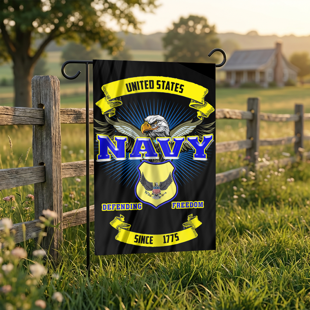 Bold Navy Garden Yard Flag