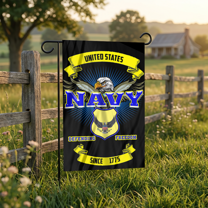 Bold Navy Garden Yard Flag