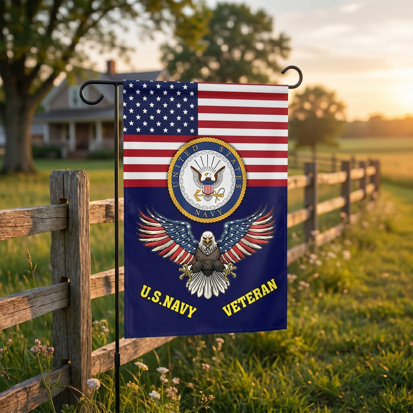 Navy Veteran Yard Pride Flag