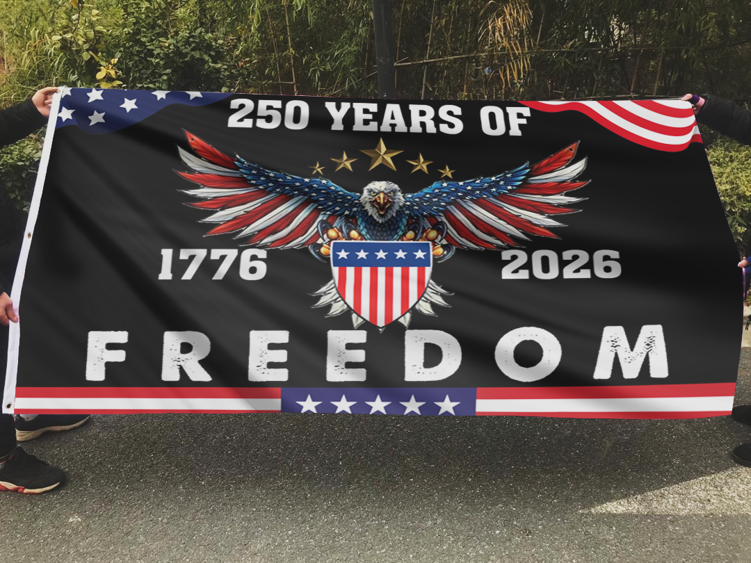 Freedom 250th Birthday Flag Banner