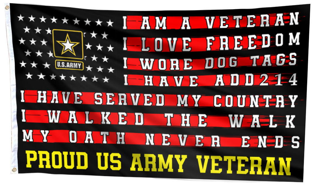 Proud Army Veteran Tribute Display Flag