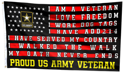Proud Army Veteran Tribute Display Flag
