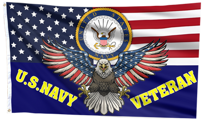 Proud Navy Veteran Outdoor Flag