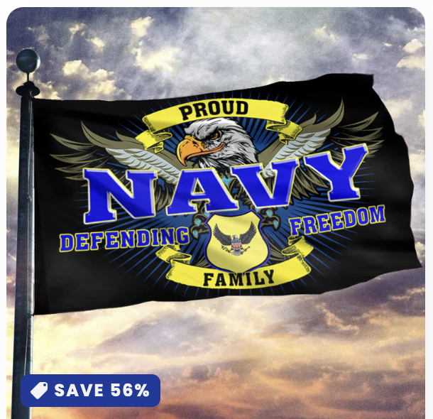 Defending Freedom Proud Navy Family Flag