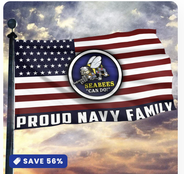 Seabees Proud Navy Family Flag
