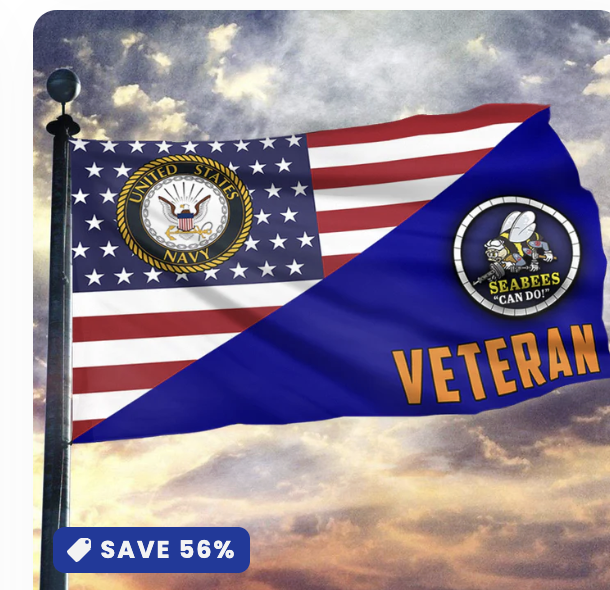 USA Seabees Veteran Flag