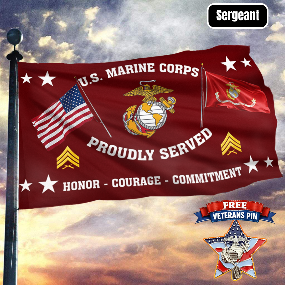 United States Marine Corps - Sergeant Flag
